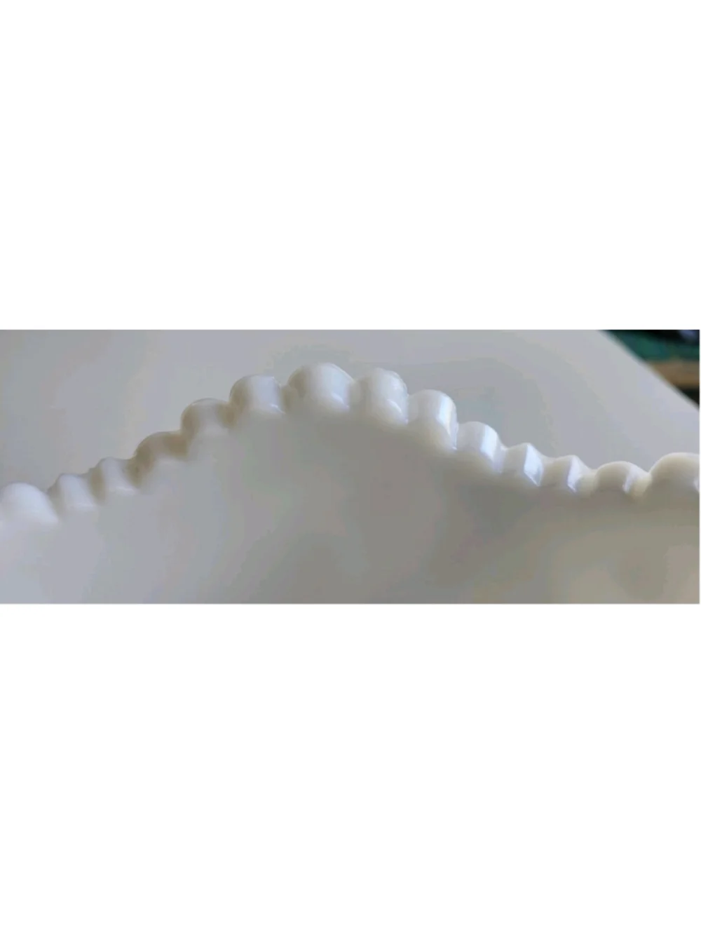 Vintage McKee Milk Glass Bowl Toltec Star & Cane Pattern 8" Mid-Century Decor - Picture 9 of 16